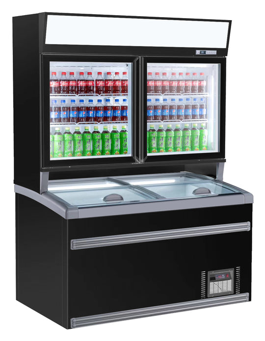 Fryser Svart 2 Glassdører